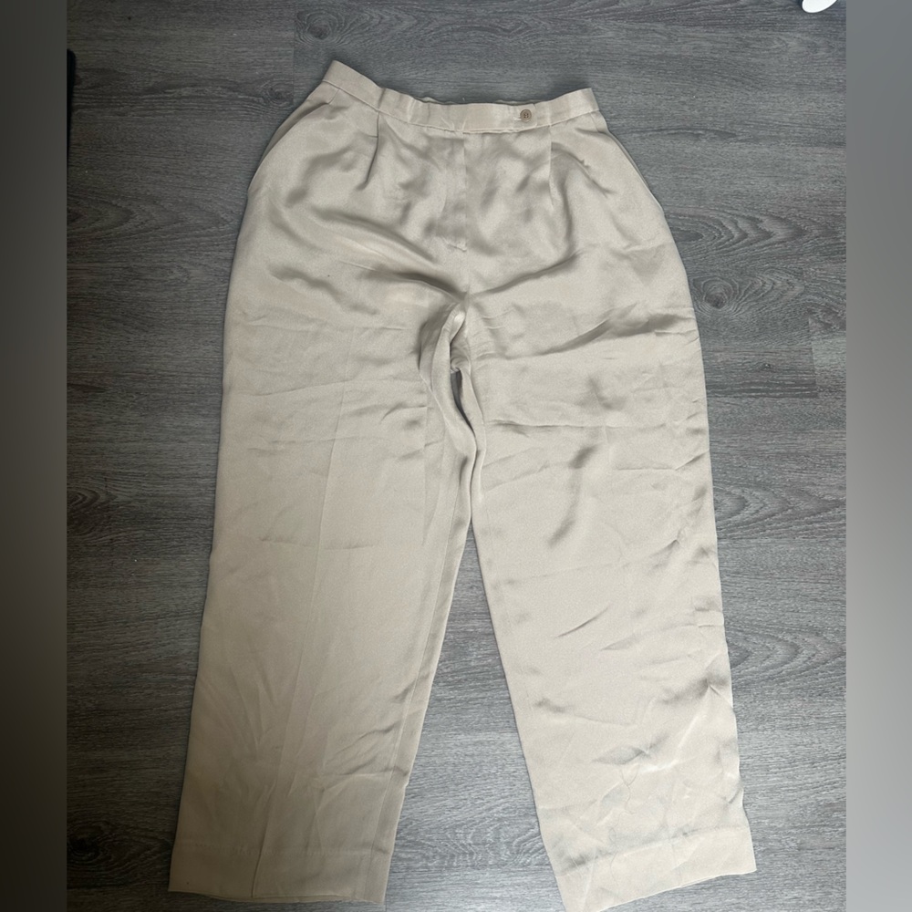 VINTAGE Georgio Armani Beige High-Waisted Trousers